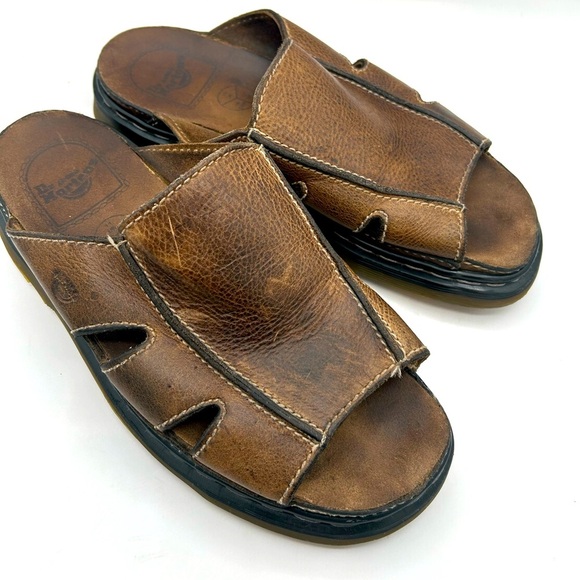 Rare Vintage 90's Dr. Martens Platform Slides
Brown Leather Sandals Size 12 Y2K - Picture 2 of 15